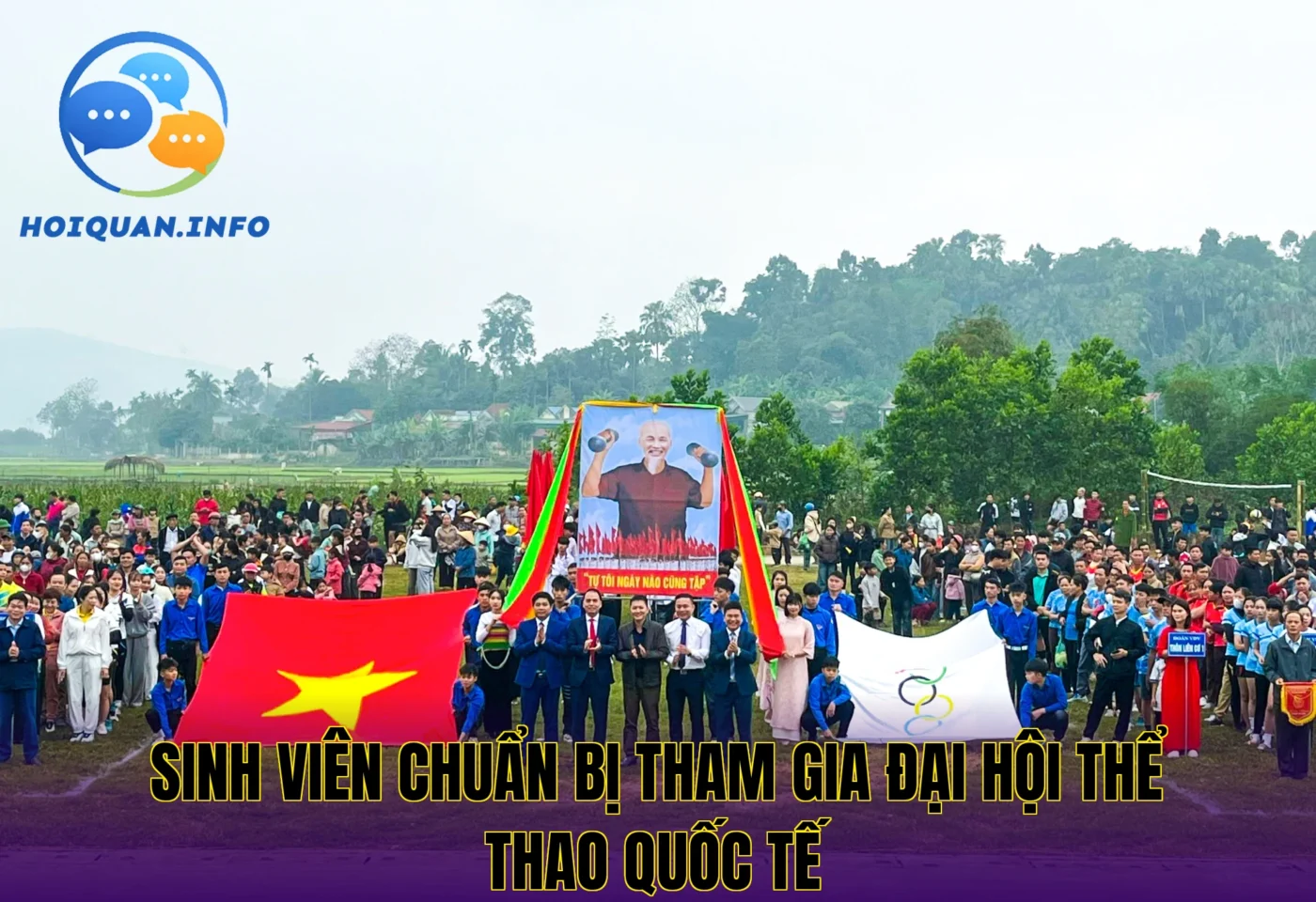 Sinh viên chuẩn bị tham gia đại hội thể thao quốc tế