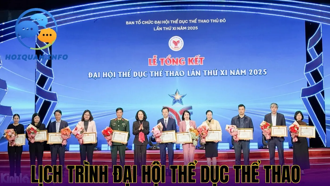 lịch trình đại hội thể dục thể thao