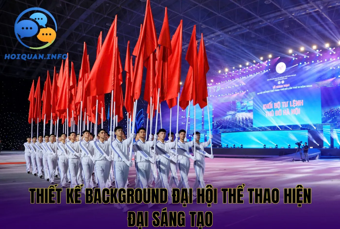 Thiết kế background đại hội thể thao hiện đại sáng tạo